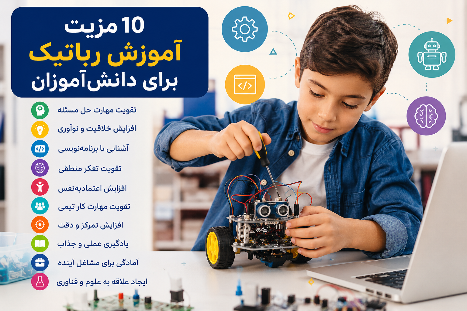 ۱۰ مزیت آموزش رباتیک برای دانش‌آموزان